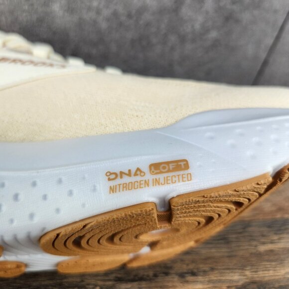 Brooks Glycerin StealthFit 21 Sz 9.5 Womens Marshmallow Cream Beige Running Shoe - Picture 13 of 13